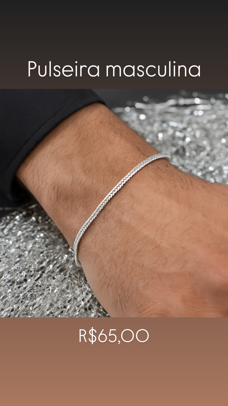 Pulseira masculina 2 mm grummet
