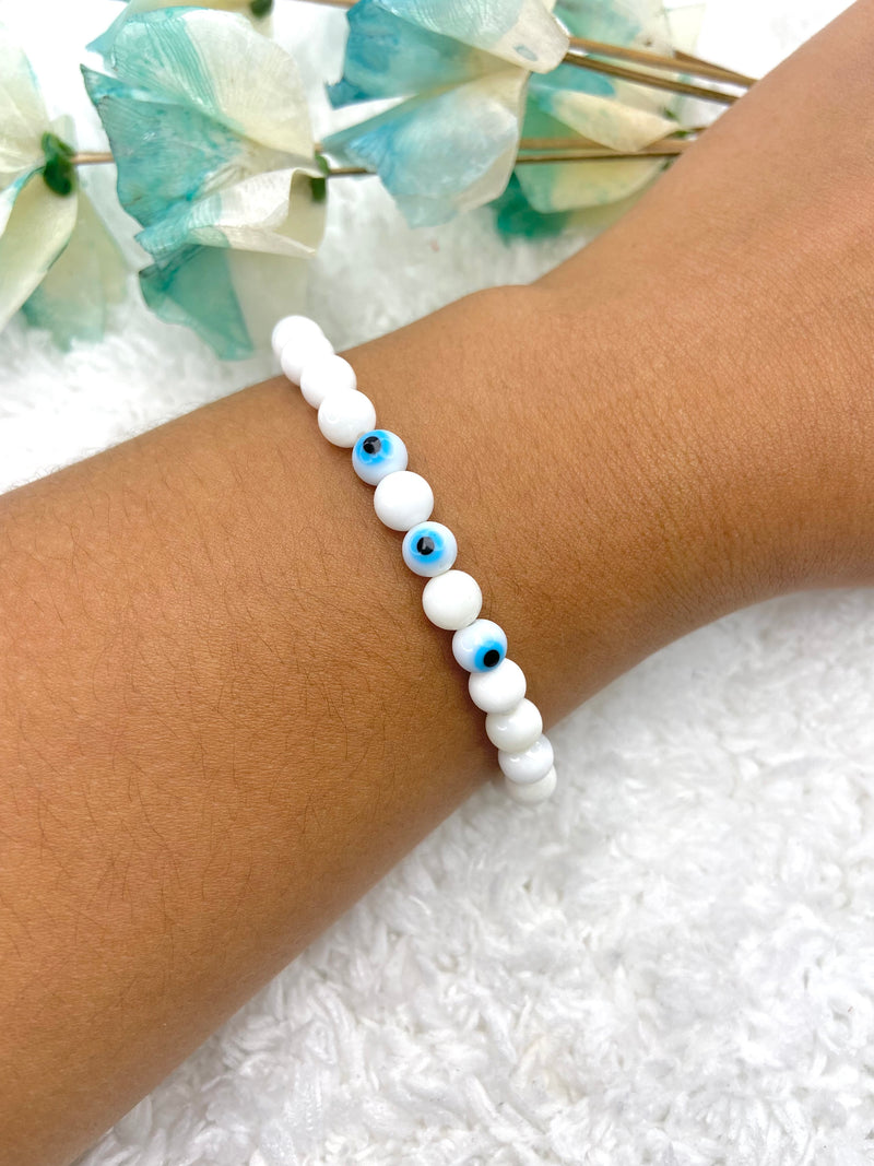 Pulseira Madre Perola C/ Olho Grego III