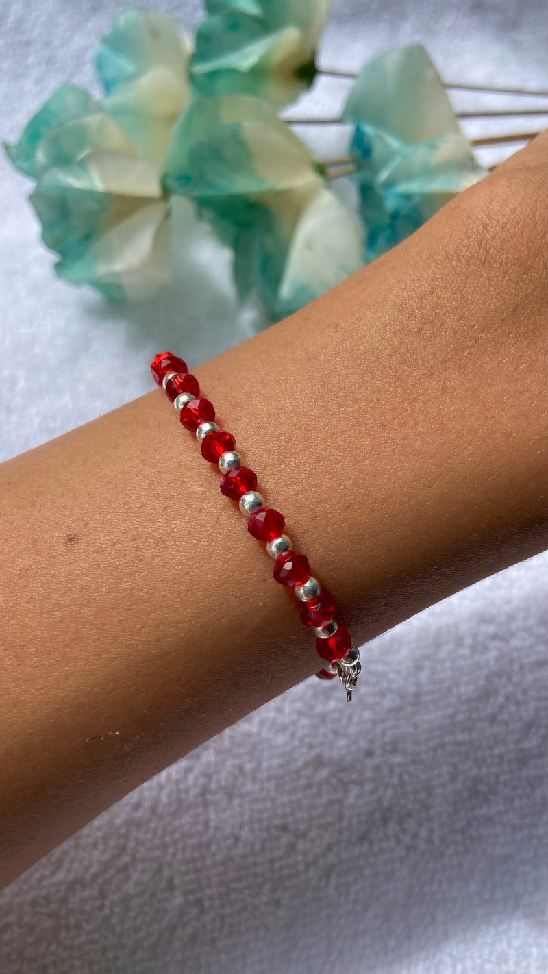 Pulseira Swarovski Vermelha C/ Prata