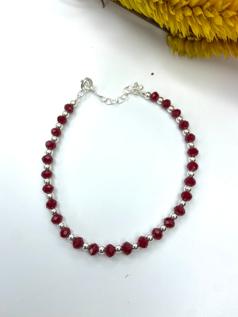 Pulseira Swarovisk Vermelho Vinho